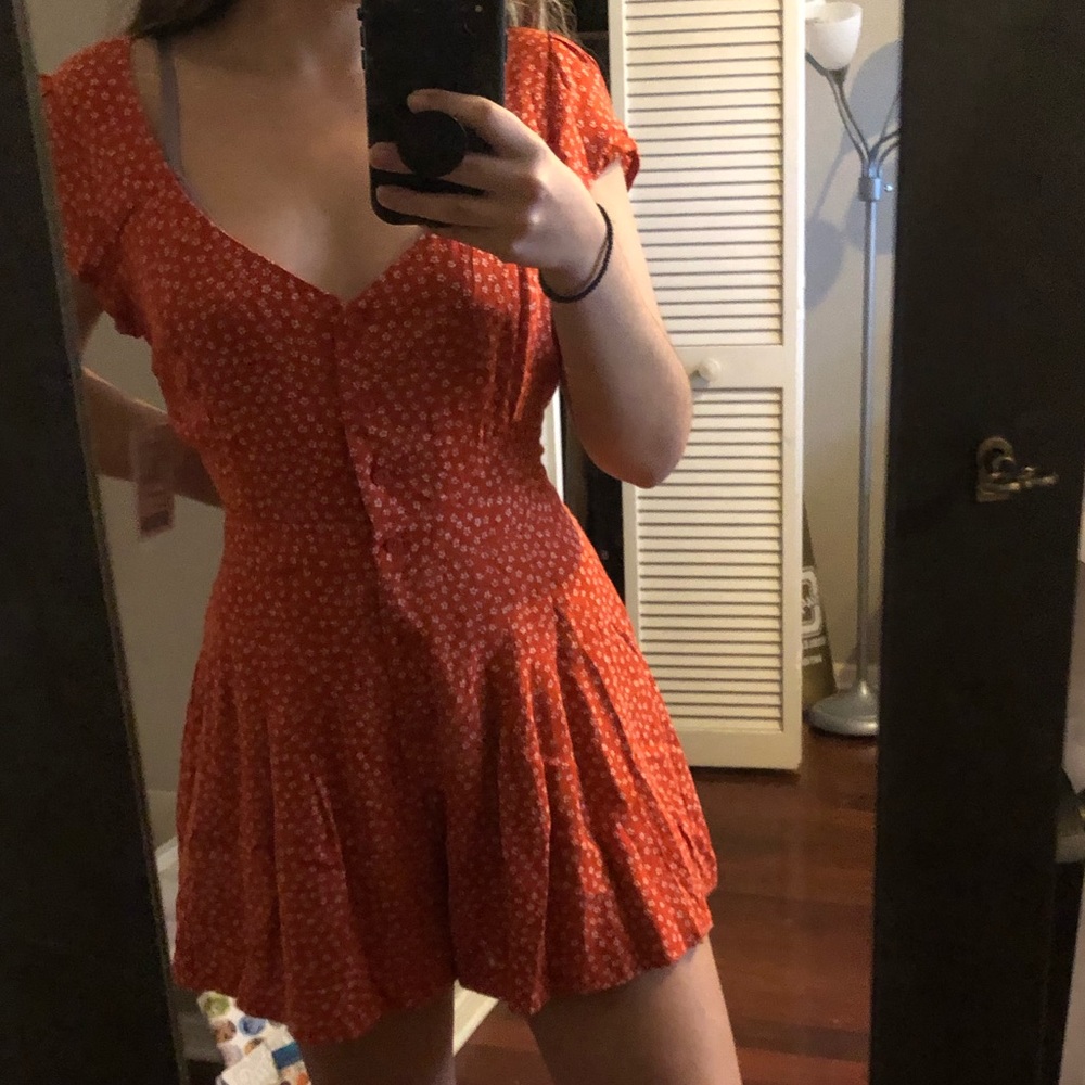 BNWT Red flower Romper from UO